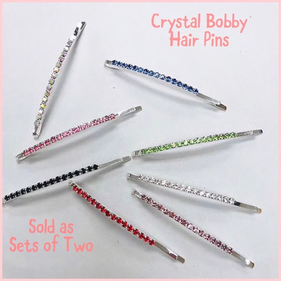 kyky&zo Jewelry - Two EXTRALONG Quality Crystal Bobby Hair Pins, NWT